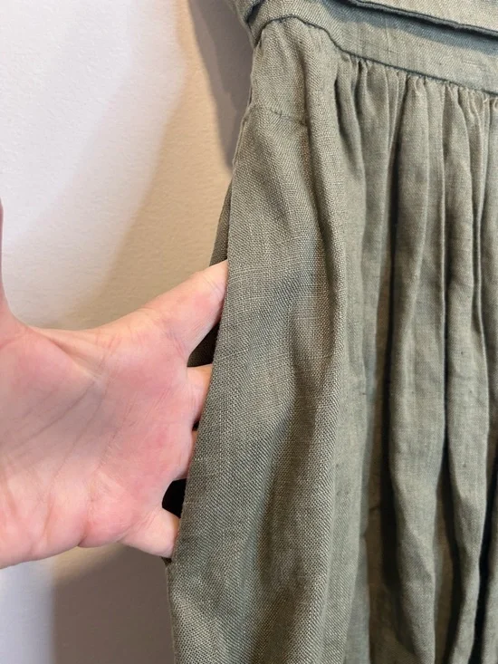 Linennaive HANNAH 38 | GIRDLE LINEN SKIRT Green - Picture 7 of 12